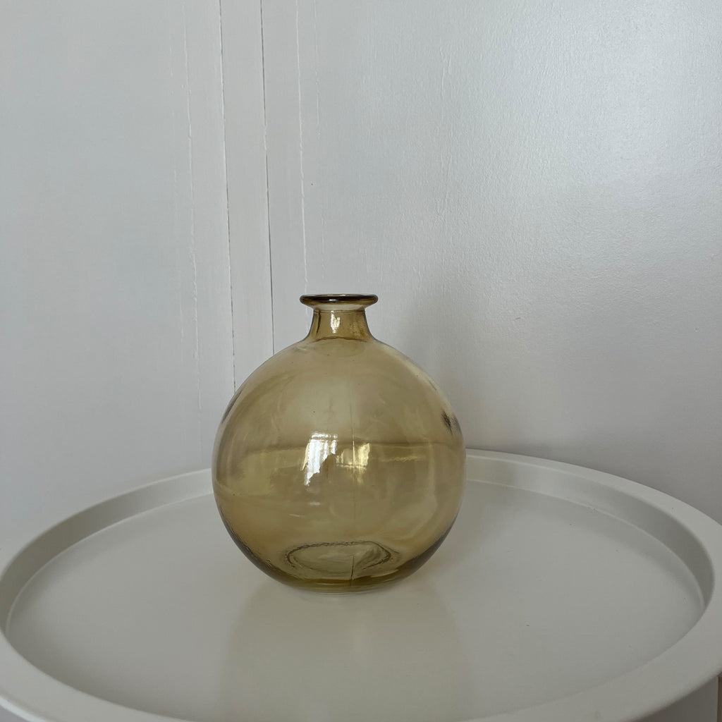 Vase verre soufflé jaune