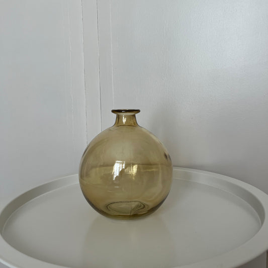 Vase verre soufflé jaune
