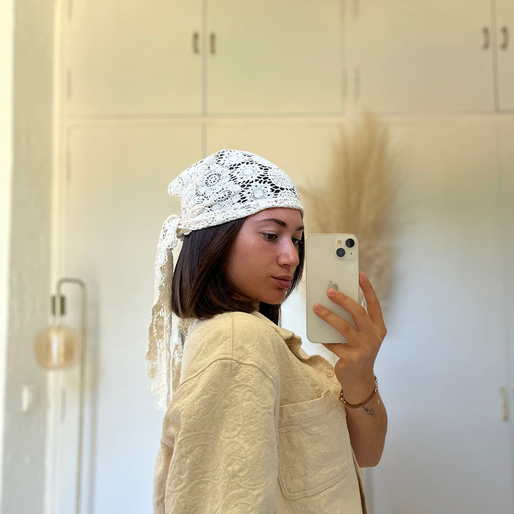 Foulard en macramé